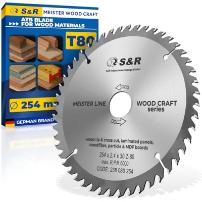 Image of S&amp;R Circular Saw Blade 254 for Wood 80T/Wood Craft, Professional Quality