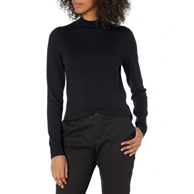 Image of Amazon Essentials Women&#039;s Lightweight Mockneck Jumper (Available in Plus Size), Black, M