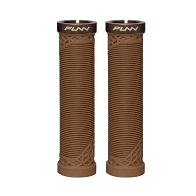 Image of Funn Hilt Mountain Bike Handlebar Grips with Single Lock On Clamp, Lightweight And Ergonomic Bicycle 22 mm Inner Diameter, Unique Patterned For MTB/BMX (Brown)