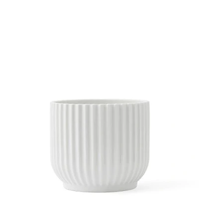 Image of DANMARK LYNGBY Flower Pot, Porcelain, White, 16.9x16.9x13.6