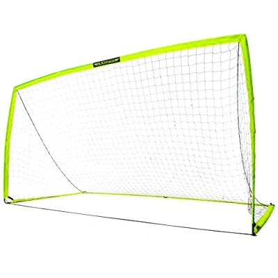 Image of Franklin Sports Blackhawk Backyard Soccer Goal Portable Kids Net Pop Up Folding Indoor + Outdoor Goals 12&#039; x 6&#039; Optic Yellow