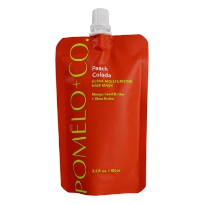 Image of Pomélo+Co. Peach Colada Hair Mask Moisturising with Tropical Scent Nourishing and Vegan Care for Dry 100ml