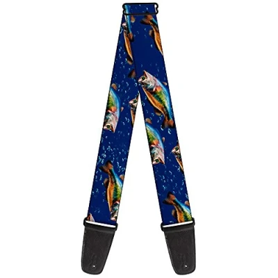 Image of Buckle Down GS W32882 Guitar Strap Bass Fish Water Bubbles, Multicolor, 1.0 in*54.0 in*2.0 in