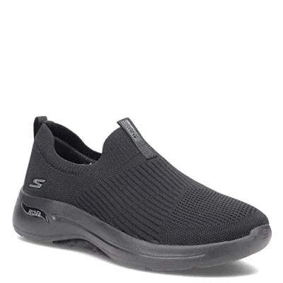 Image of Skechers Women&#039;s Go Walk Arch Fit Iconic Sneaker, Black, 6 UK