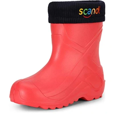 Image of Ladeheid Children&#039;s Girl&#039;s Boy&#039;s EVA Extra Light Wellington Boots Rainy Wellies Rain LA 763 (Pink191u, 8 UK Child)