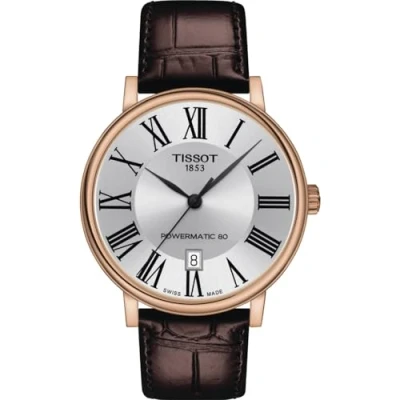 Image of Tissot Carson Mens Brown Watch T1224073603300 Leather (archived) One Size