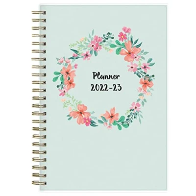 Image of Blue Sky 2022 2023 Academic Year Weekly &amp; Monthly Planner, 5&quot; x 8&quot;, Frosted Flexible Cover, Wirebound, Laurel (131949 A23)