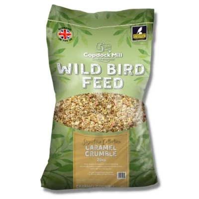Image of Copdock Mill Caramel Crumble Wild Bird Seed 20kg All Year Round Food 100% Natural Ingredients Including Sunflower Hearts Suitable for Species