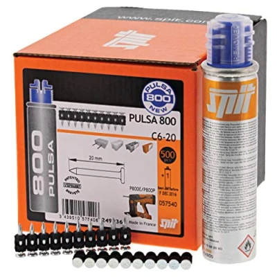 Image of SPIT PULSA 057541 C6 Pin Pack, Standard Pins, Includes Gas, Suitable for Concrete and Stone, 25mm, Pack of 500