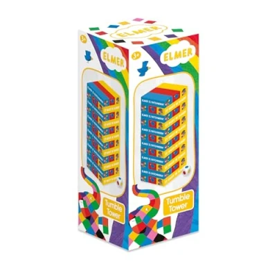 Image of Robert Frederick Elmer Tumble Tower Game Wooden Set With Dice Fun for Kid&#039;s to Learn Hand and Eye Coordination