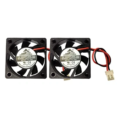Image of 2 Pack 40mm x 10mm 4010 DC 12V Brushless Cooling Silent Fan, Dual Ball Bearing System, 2pin