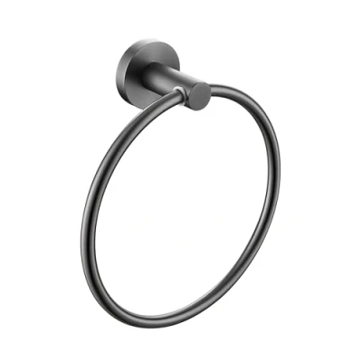 Image of Bristan RD GM Round Towel Rings, Gun Metal Grey