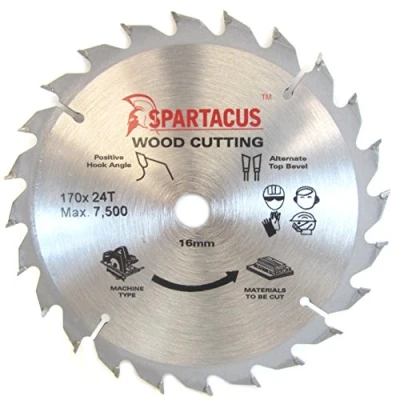 Image of Spartacus 170mm Diameter x 24 Teeth 16mm Bore Wood Cutting Circular Saw Blade