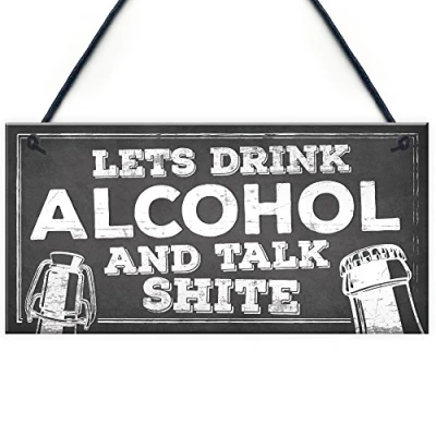 Image of RED OCEAN Novelty Funny Alcohol Sign Gin Vodka Beer Gift Friend Man Cave Home Bar Plaque For Him