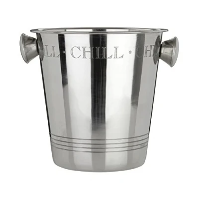 Image of Premier Housewares 507696 Bombay Chill Wine Cooler with Handles, Stainless Steel Silver 22 x 24 20 cm