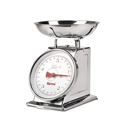 Image of Girmi PS90 Mechanical Kitchen Scale, 20 g 5 kg, Stainless Steel