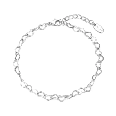 Image of Philip Jones Silver Plated Heart Link Bracelet