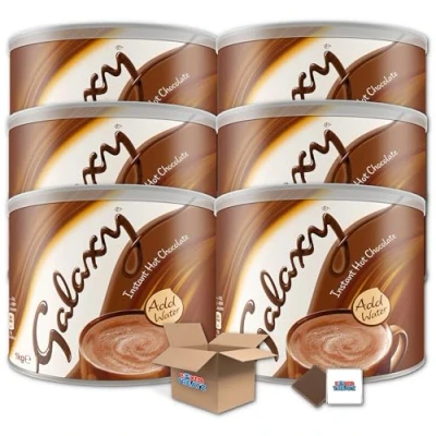Image of Galaxy Instant Hot Chocolate 6x1kg Smooth &amp; Creamy Approximately 40 Servings Per Pack Boxed Treatz