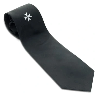 Image of THE MASONIC COLLECTION 100% Silk Woven Tie Knights of Malta Hand Finished Thick Interlined &amp; Cotton Wrapped A Useful Gift Accessory for Freemason Men