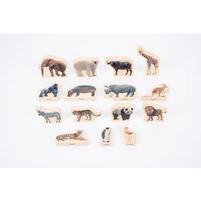 Image of TickiT 73572 Wooden Wild Animal Blocks Toys Early Development &amp; Activity