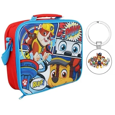 Image of OM SUPPLIES Paw Patrol Official Iconic Character Insulated Hot &amp; Cold Lunch Bag for Children with Handle Strap Unisex, 25 x 20 7cm (Paw Patrol)