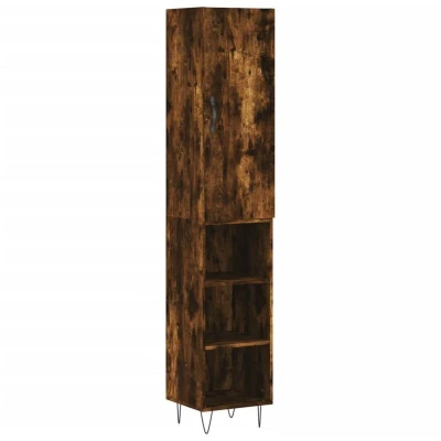 Image of vidaXL Highboard Smoked Oak 34.5x34x180 cm Engineered Wood