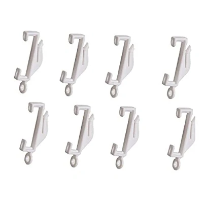 Image of Merriway BH03822 (24 Pcs) Curtain Rail Track Glide Hooks Gliders for Decorail Integra Pack of 24 Pieces, White