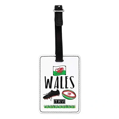 Image of Gift Base Rugby Wales Visual Luggage Tag with Black Strap