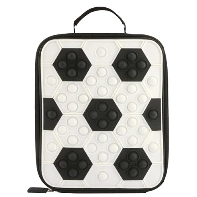 Image of Polar Gear Football Sensory Popit Lunch Bag Insulated, Polyester, Black &amp; White