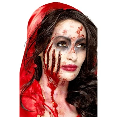 Image of Smiffys Make Up FX, Latex Claw Wound Scar, Red with Adhesive, Cosmetics and Disguises Fancy Dress, Storybook Character Dress &amp; Disguises.