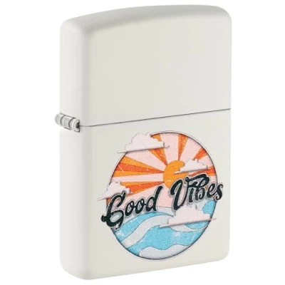 Image of Zippo Lighter, Metal, White Matte