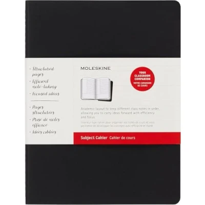 Image of Moleskine x Large Size 19 25 cm Subject Cahier Journal, Notebooks for Taking Notes, Cardboard Cover, Academic Page Layout, Colour Black and Cranberry Red, 160 Pages, Set of 2