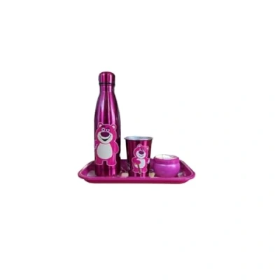 Image of Homadict Lotso Gift Box Insulated Bottle + Metal Tray Small Tumbler Official Toy Story Licence