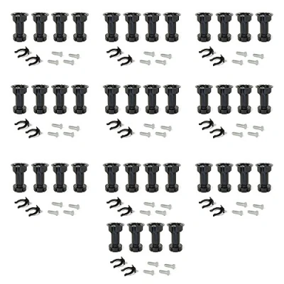 Image of Emuca adjustable feet for kitchen or bathroom cabinet, set of 4 legs with assembly accessories, H 120mm, Batch 10 sets
