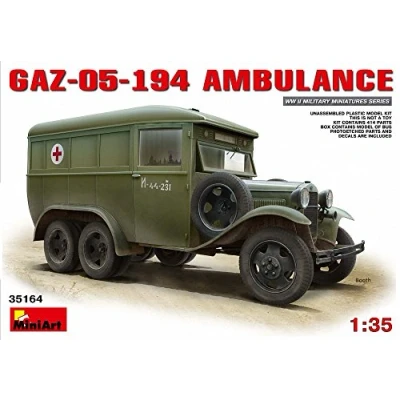 Image of Miniart 1:35 Scale GAZ 05 194 Ambulance Plastic Model Kit