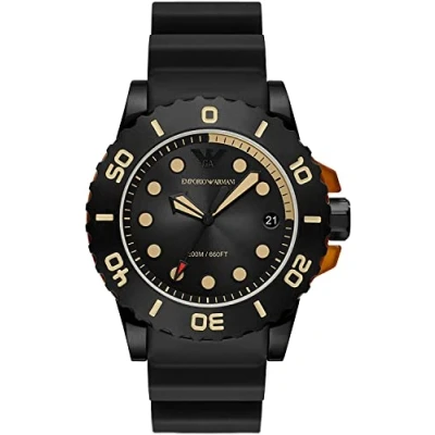 Image of Emporio Armani Watch for Men Quartz/3 Hand Date movement 46mm case size with a Polyurethane strap AR11539
