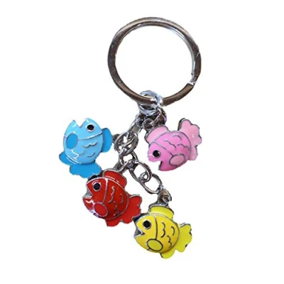 Image of Fat catz copy Multi Coloured Colourful Fish Sea Creature Ocean Enamel Metal Keyring Key Chain