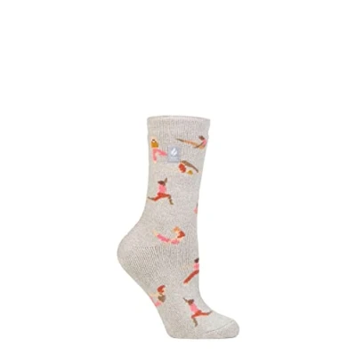Image of Women&#039;s 1 Pair SOCKSHOP Heat Holders 1.6 TOG Lite Hobby Socks Namaste Light Grey 4 8