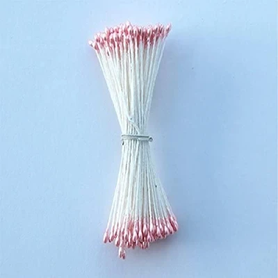 Image of Art of cake® Flower Stamens Round Pearl, Medium Heads (1mm) 144pcs / Bunch Pearl Pink Colour 1mm