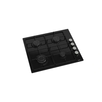 Image of Ferre EL056 60cm Built in Black Gas Hob, 4 Burners, Flame Failure Protection, Cooktop, Black, 60cm, NG/LPG Convertible,