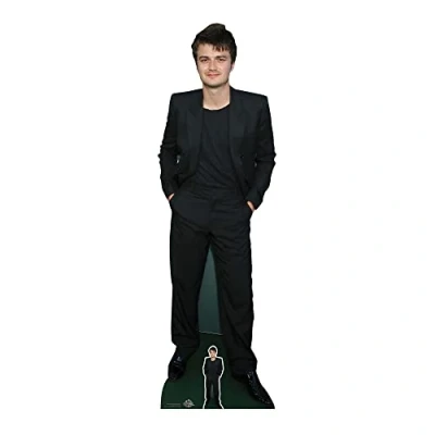 Image of STAR CUTOUTS Joe Keery Black Suit Lifesize Cardboard Cutout With Mini Actor