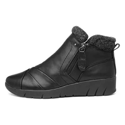 Image of Jana Softline Womens Black Double Zip Boot Size 4 UK