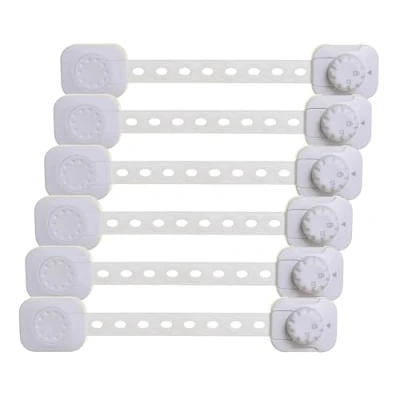 Image of Dreambaby Twist &#039;N Lock Multipurpose Latch Child Safety Locks White 6 Pack Model G1435