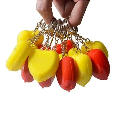 Image of JTKENS 100 pcs Cute Heart Shape CPR Mask Face Shield for Resuscitator with One Way Keychain Key Ring First Aid Rescue Kit