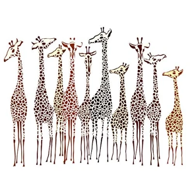 Image of Wee Blue Coo Group Of Giraffes Large Wall Art Poster Print Thick Paper 18X24 Inch