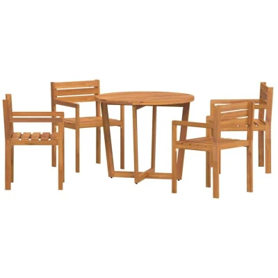 Image of vidaXL 5 Piece Garden Dining Set Solid Wood Acacia