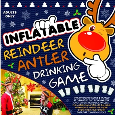 Image of Inflatable Reindeer Antlers Ring Toss Drinking Game Christmas Party Games Adult