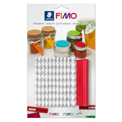 Image of STAEDTLER 8700 09 FIMO Stamp Kit 88 Characters incl. Letters, Numbers &amp; Special (Pack of 1), 56g, White