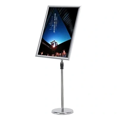 Image of MEHWSAR A2 Stand Display Sign Heavy Duty Menu Holder Poster Floor Standing Holder,Adjustable Notice Advertising for Information,Menu(Silver)