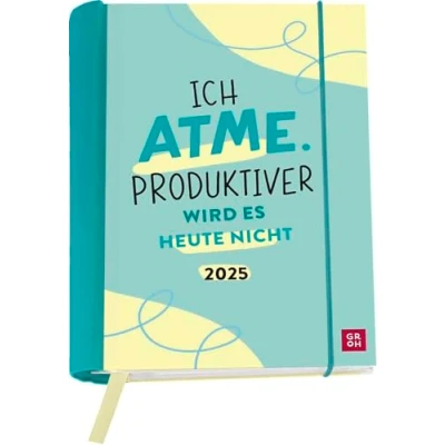 Image of Buchkalender 2025: Ich atme. Produktiver wird es heute nicht: Lustiger Wochenplaner Terminplaner Organizer. Praktischer Taschenkalender, inkl. 12 heraustrennbare Postkarten